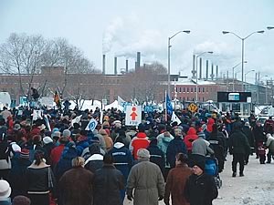 Manif solidarité, Jonquière, 31.01.2004