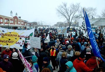 Manif ouvrière à Jonquière, 31.01.2004