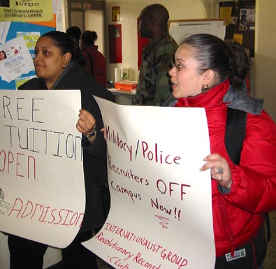 BCC protest against military recruiters, 17 March 2005