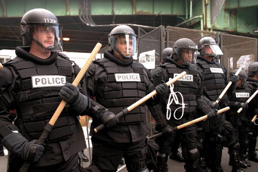 Militarized state police at Democratic convention in Boston