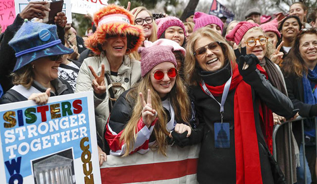 Gloria
            Steinem, CIA asset at Washington, D.C. women's march, 21
            January 2017