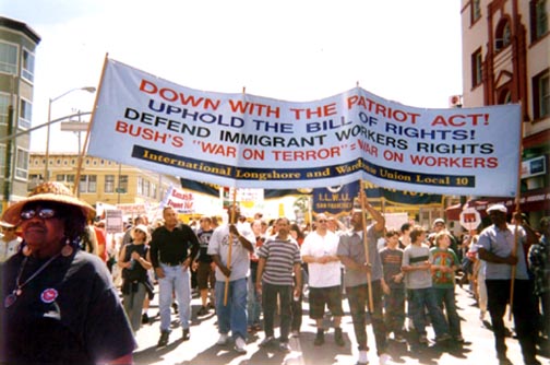 ILWU protests Iraq war, 20 March 2004