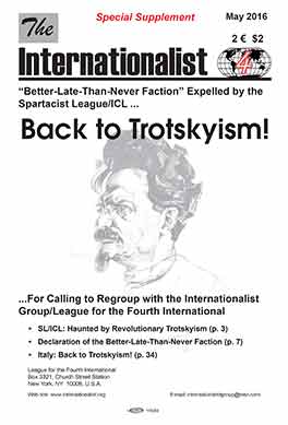 Back to Trotskyism
                                  Supplement (May 2016)