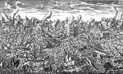 Engraving of 1755 Lisbon earthquake