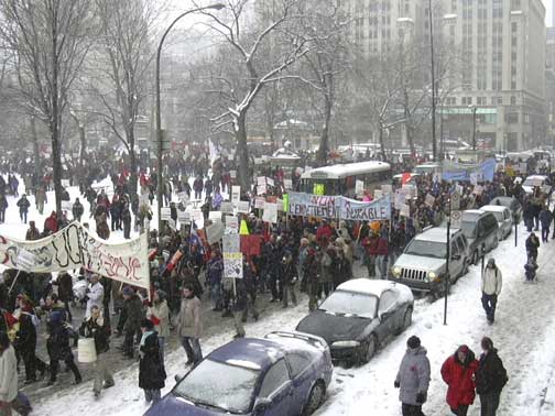 Manifestation de la CASSÉE à Montréal, 12 mars 2005