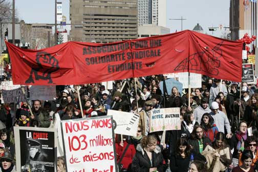 Manifestation de la CASSÉE à Montréal, le 24 mars 2005