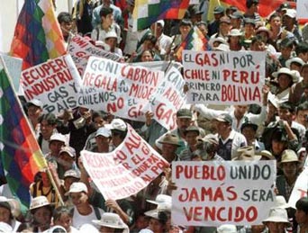 Protesta, Cochabamba, 19.09.03