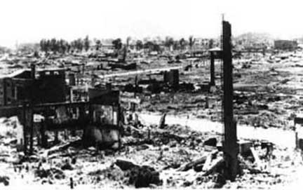 pyongyang, capital of north korea, in 1953, almost entirely destroyed by u.s. bombing during the korean war.