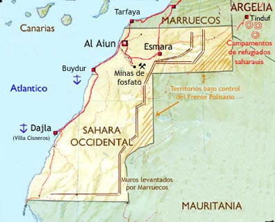 Carte du Sahara occidental