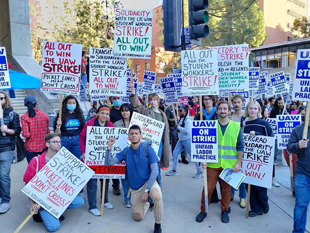 UCLA Internationalist Club in UC student worker
              strike 221114 Internationalist photo