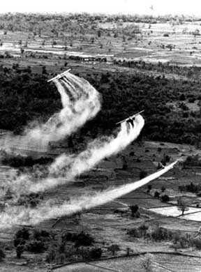 vietnam agent orange war chemical planes spray air force veterans after 1966 defoliant south napalm phu cat poison over spraying