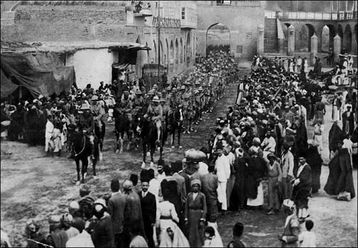 British troops enter Baghdad, March 1917