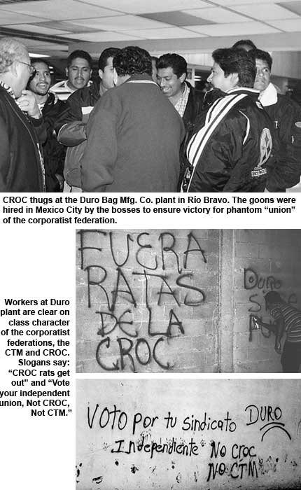 CROC thugs vs. women workers at DURO
            maquiladora