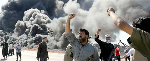 Fallujah fighters celebrate, 11 May 2004