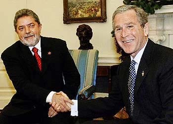 Lula encontra Bush nos EUA, 10/12/02